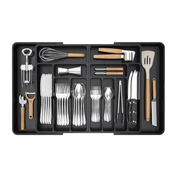 Lifewit Large Silverware Drawer Organizer, Expandable From 21 to 36 Inches, BPA Free Plastic Utensil Tray for Kitchen